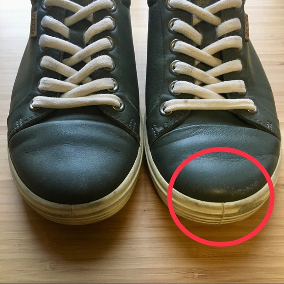 ECCO Soft 7 Leather Lace-up Sneakers - Moon (5) - Picture 10 of 12